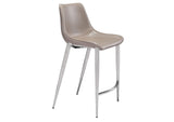 102028 Magnus Counter Stool (Set Of 2) Brown & Silver