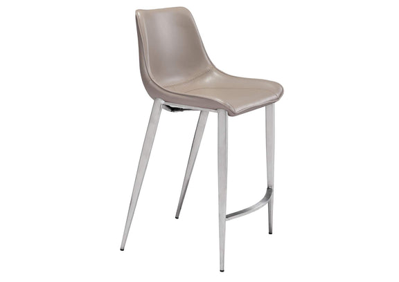 102028 Magnus Counter Stool (Set Of 2) Brown & Silver