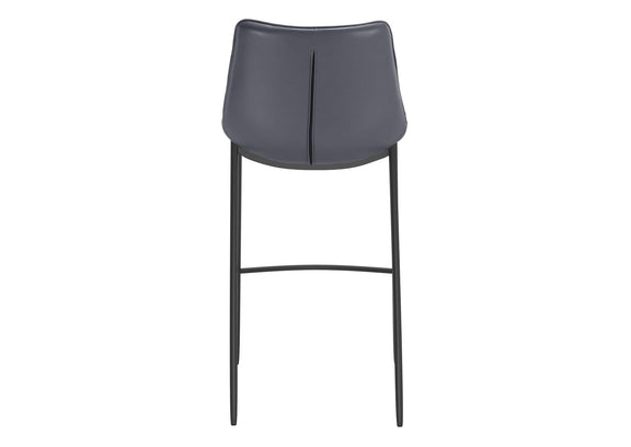 109391 Magnus Barstool (Set Of 2) Dark Gray & Black