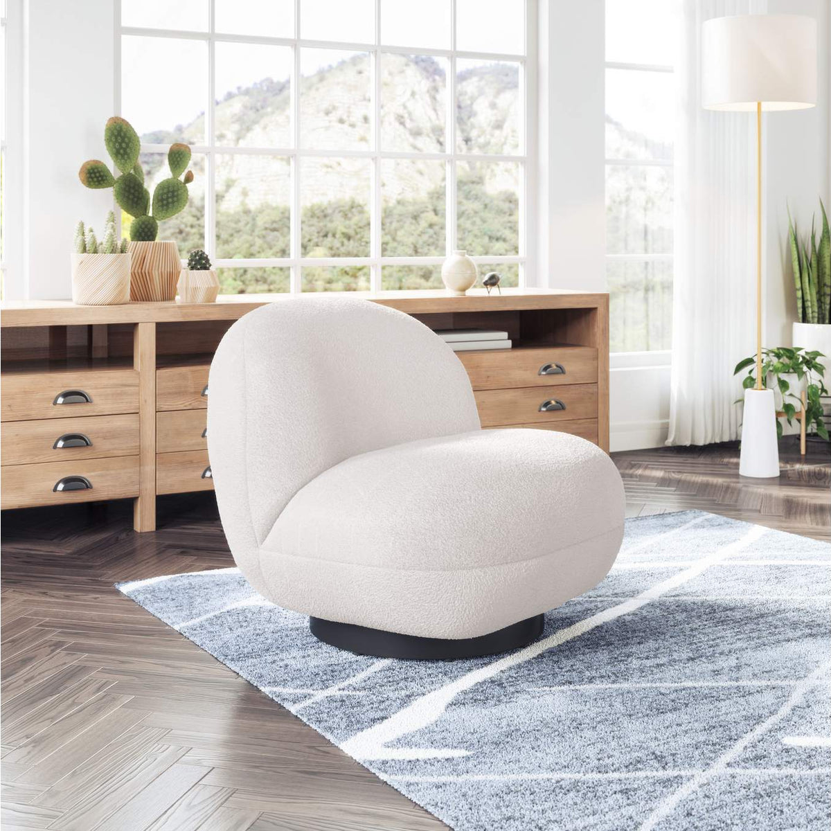 109345 Myanmar Accent Chair Cream