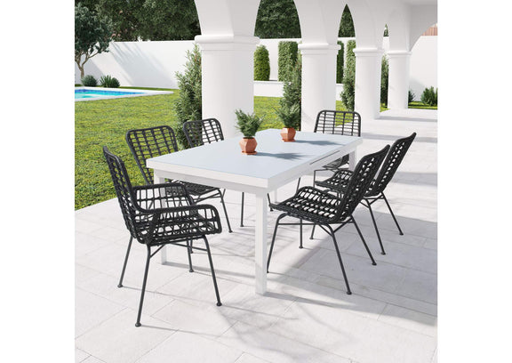 703946 Lorena Outdoor Dining Chair (Set Of 2) Black