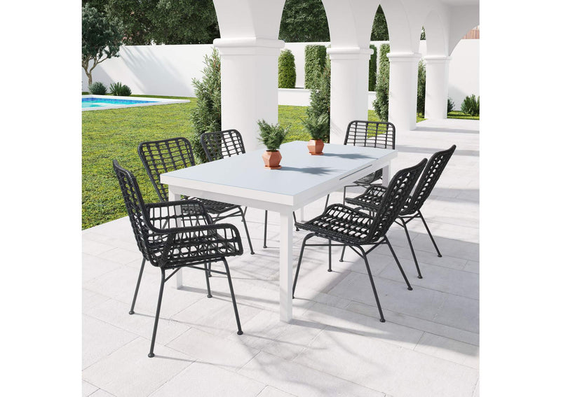 703946 Lorena Outdoor Dining Chair (Set Of 2) Black