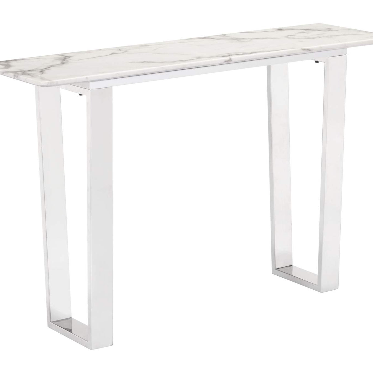 100709 Atlas Console Table White & Silver