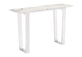 100709 Atlas Console Table White & Silver