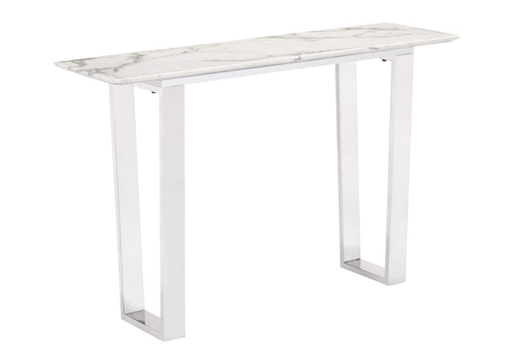 100709 Atlas Console Table White & Silver