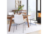 101270 Magnus Dining Chair (Set Of 2) White & Silver