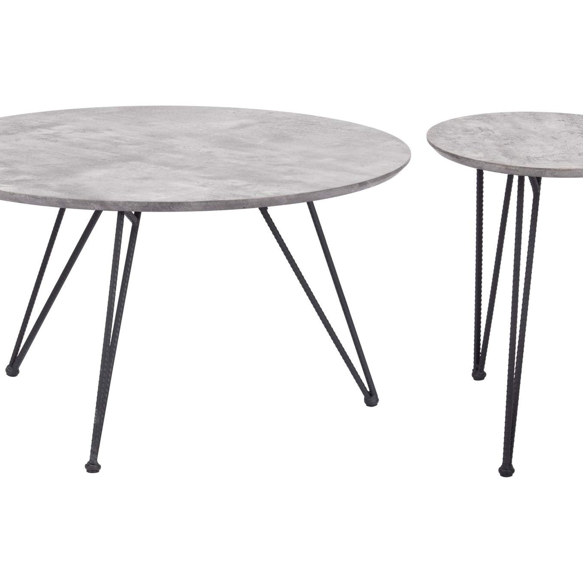 109232 Kerris Coffee Table Set (2-Piece) Gray & Black