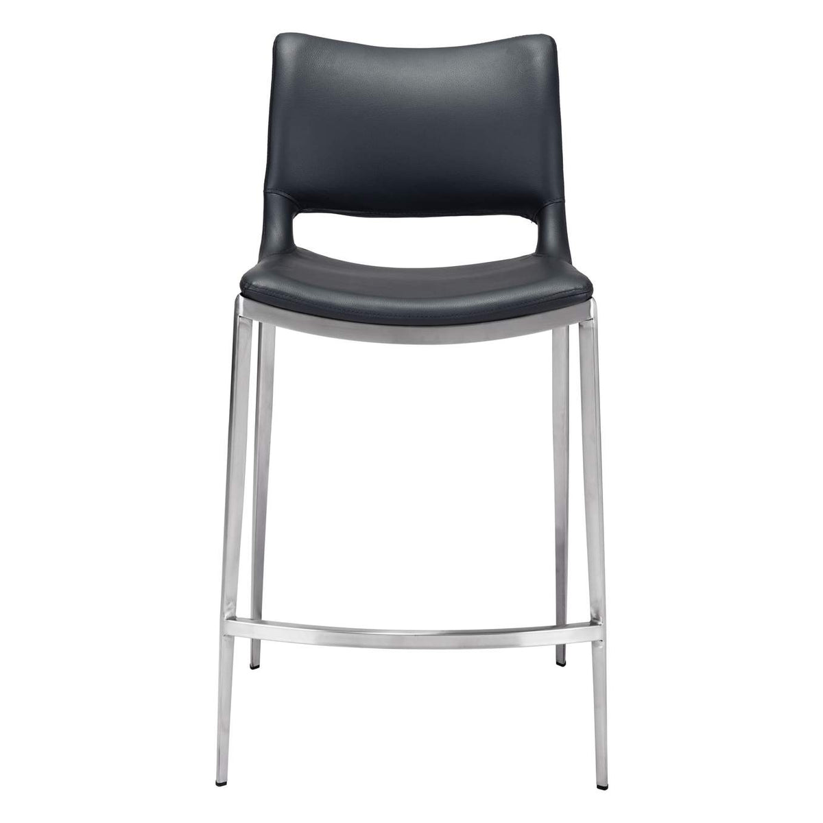 101391 Ace Counter Stool (Set Of 2) Black & Silver