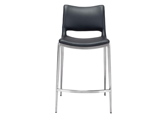101391 Ace Counter Stool (Set Of 2) Black & Silver