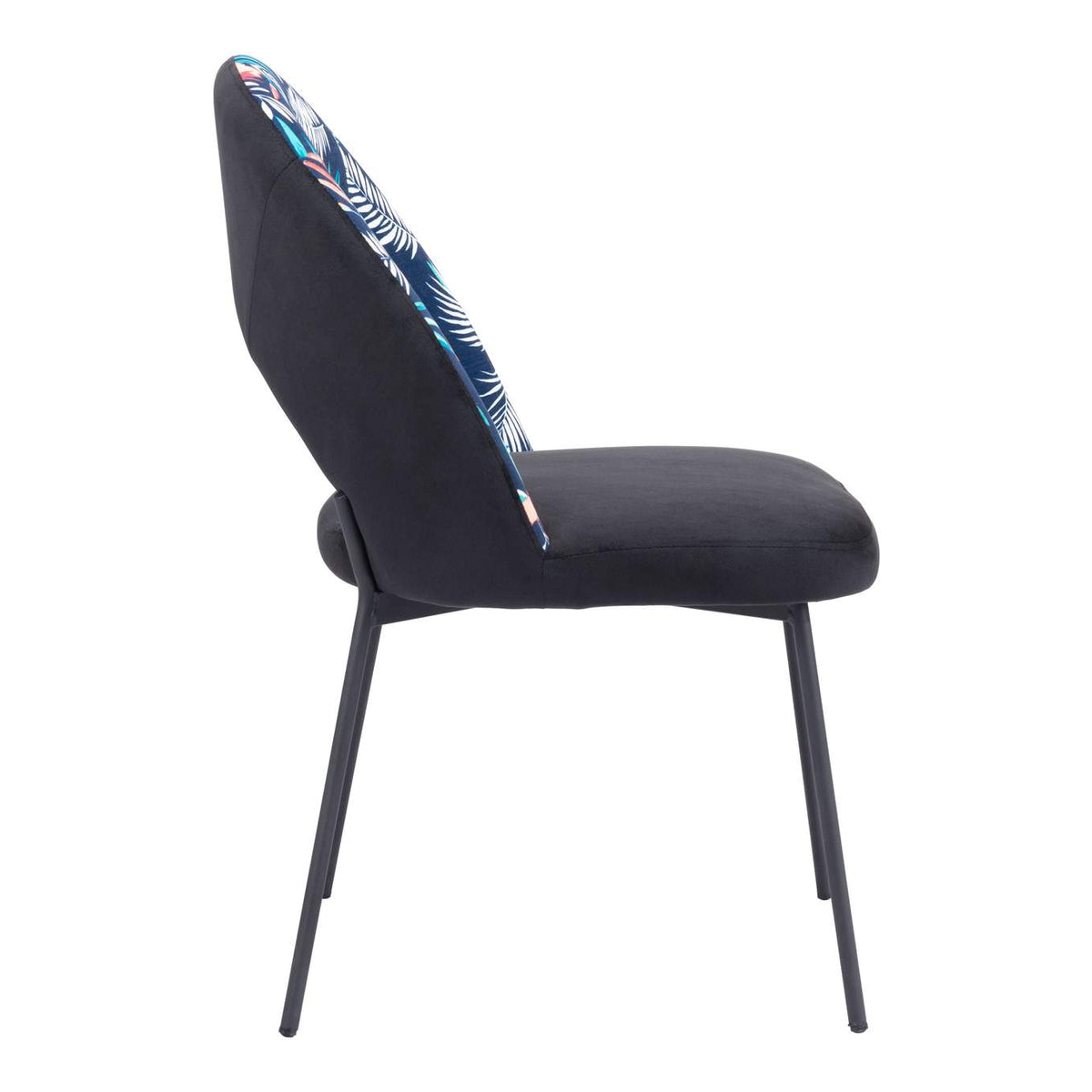109366 Merion Dining Chair (Set Of 2) Multicolor Print & Black