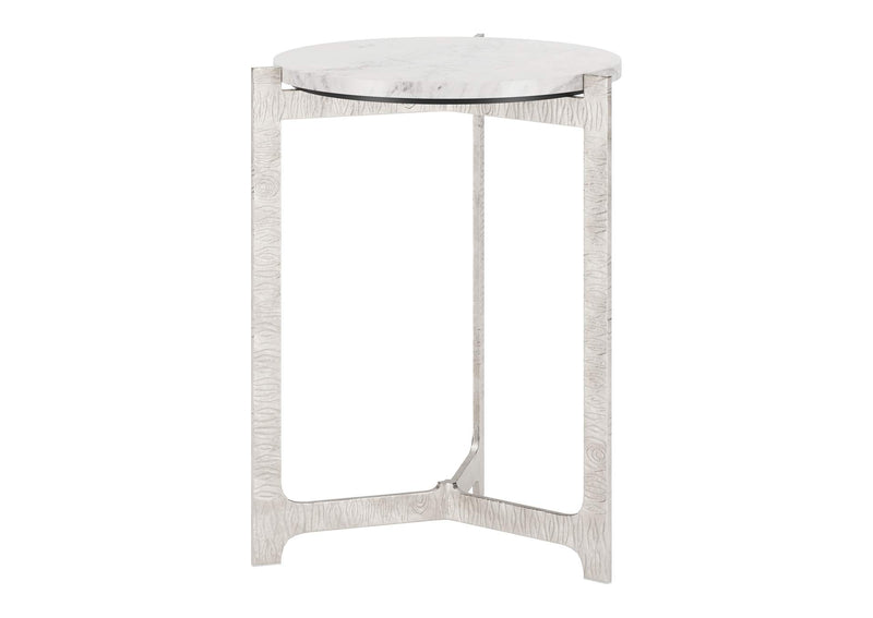 110256 Barmas Side Table White & Silver