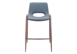 101692 Desi Counter Stool (Set Of 2) Azure Gray & Walnut