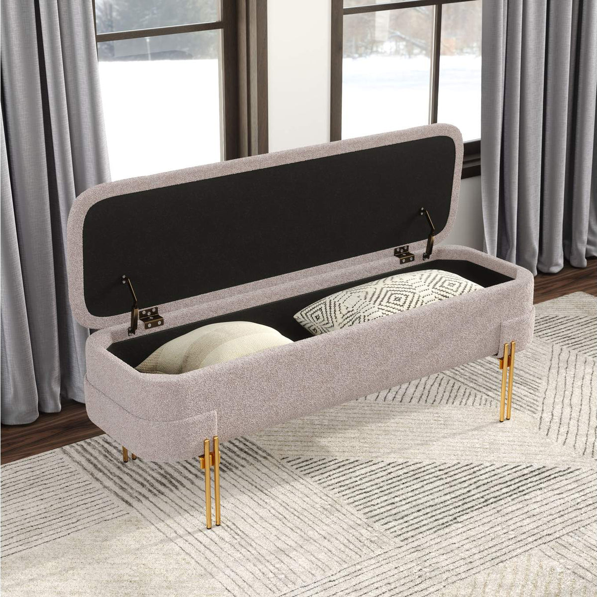 110082 Lebreton Storage Bench Oatmeal Beige