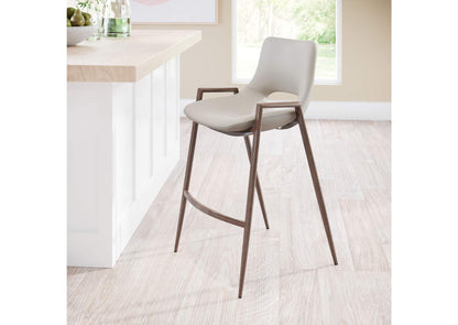 101693 Desi Counter Stool (Set Of 2) Beige & Walnut