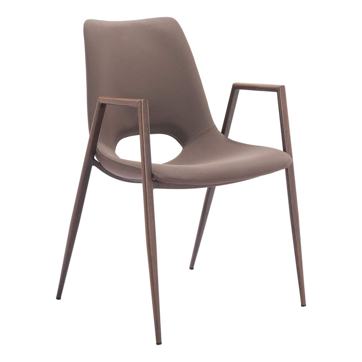 109730 Desi Dining Chair (Set Of 2) Brown & Walnut