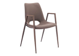 109730 Desi Dining Chair (Set Of 2) Brown & Walnut