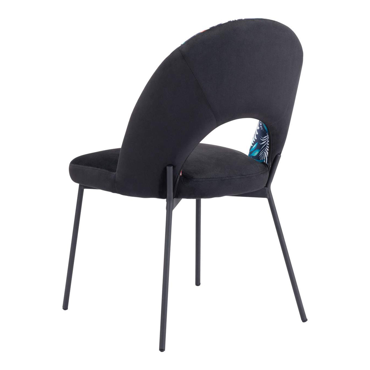109366 Merion Dining Chair (Set Of 2) Multicolor Print & Black