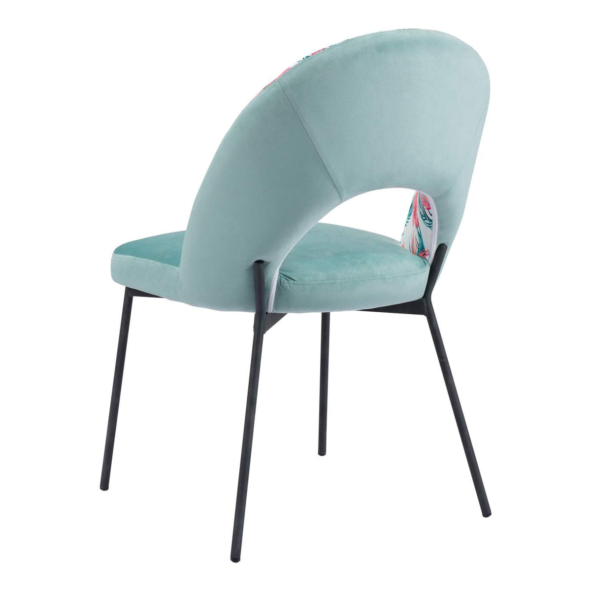 109367 Bethpage Dining Chair (Set Of 2) Multicolor Print & Green