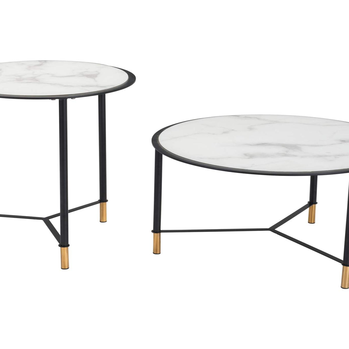 101704 Davis Coffee Table Set (2-Piece) White & Black