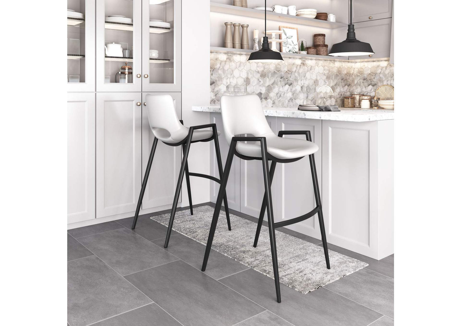 109541 Desi Barstool (Set Of 2) White