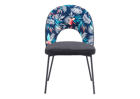 109366 Merion Dining Chair (Set Of 2) Multicolor Print & Black