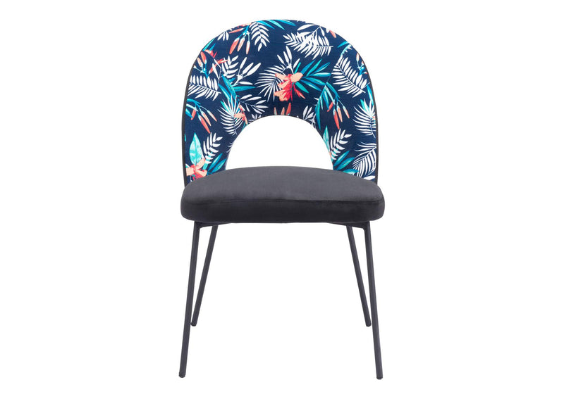 109366 Merion Dining Chair (Set Of 2) Multicolor Print & Black