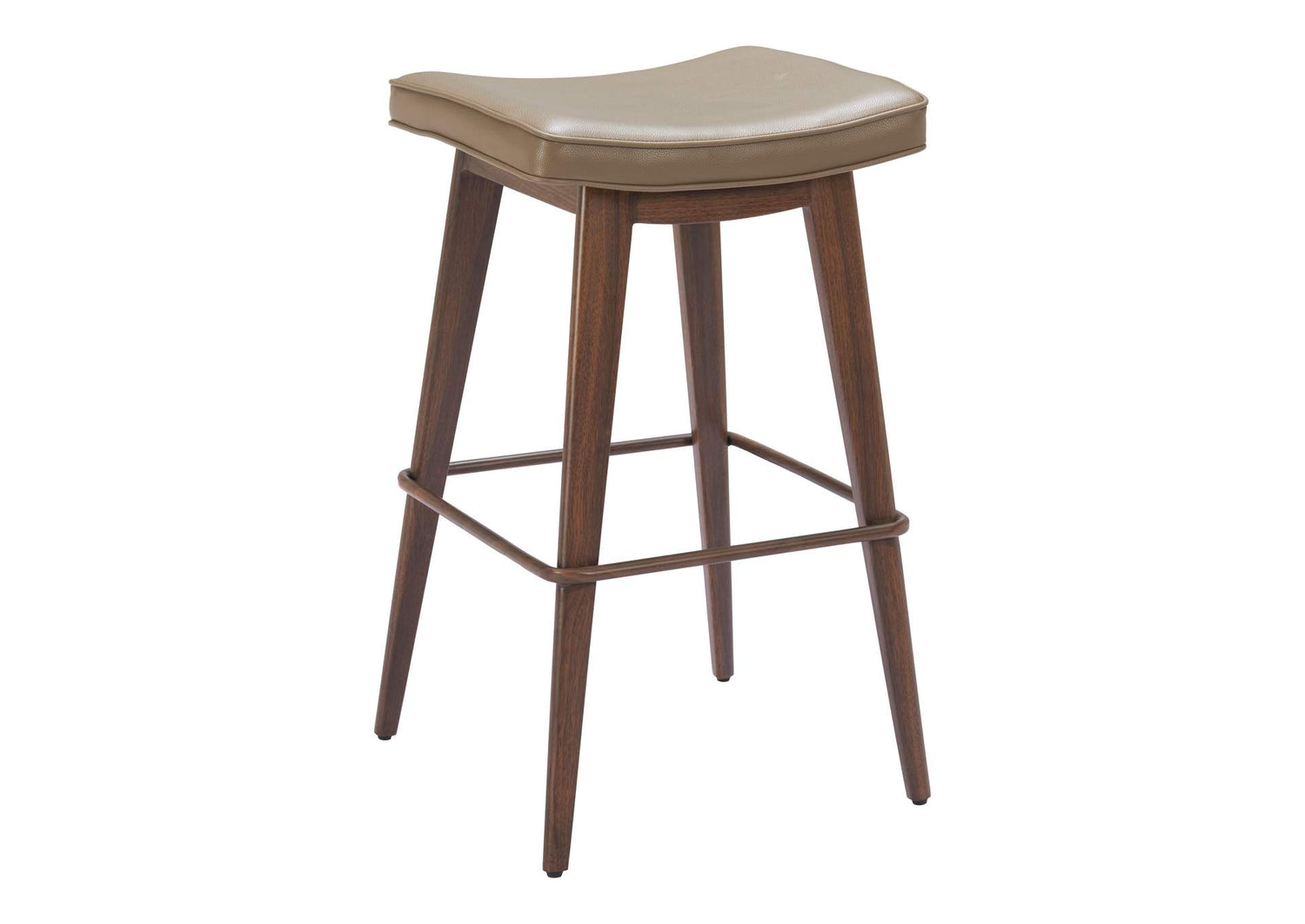 110330 Divat Barstool (Set Of 2) Taupe & Walnut