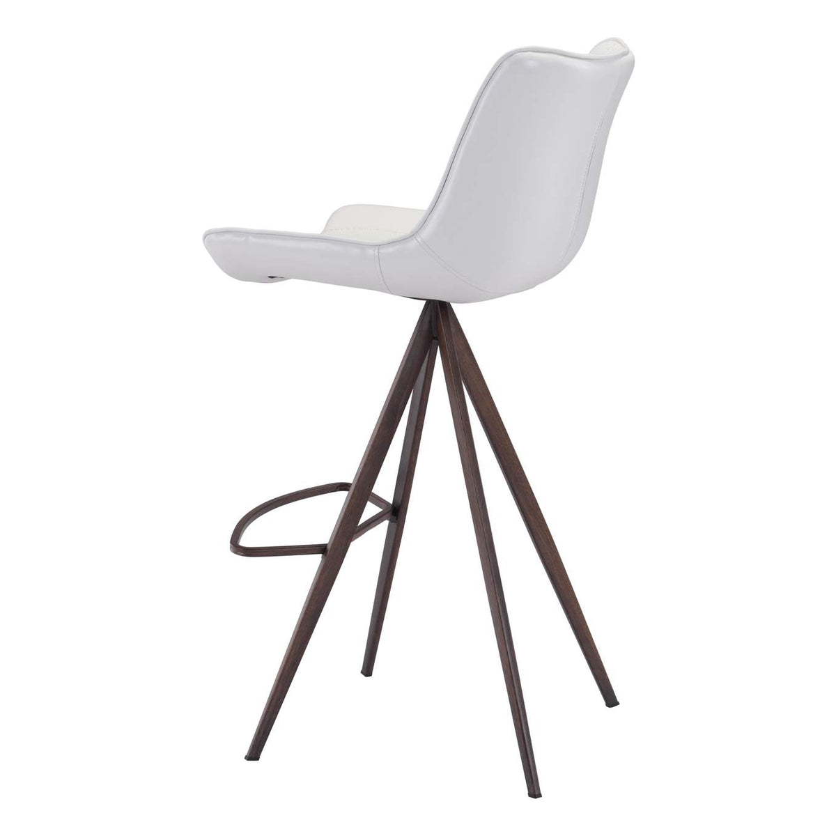 101288 Aki Barstool (Set Of 2) White & Walnut
