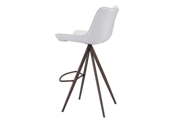 101288 Aki Barstool (Set Of 2) White & Walnut