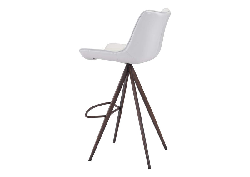 101288 Aki Barstool (Set Of 2) White & Walnut