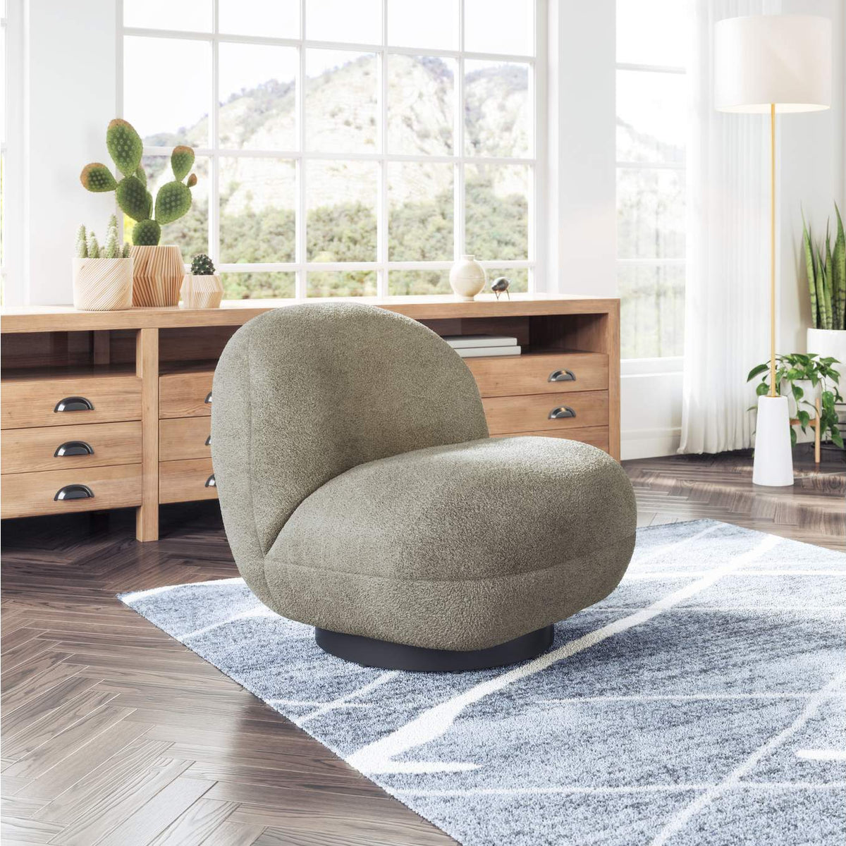 109346 Myanmar Accent Chair Olive Green