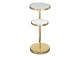 109354 Marc Side Table White & Gold