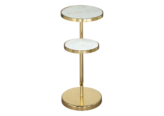 109354 Marc Side Table White & Gold