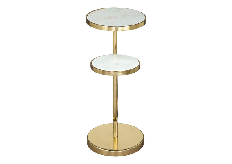 109354 Marc Side Table White & Gold