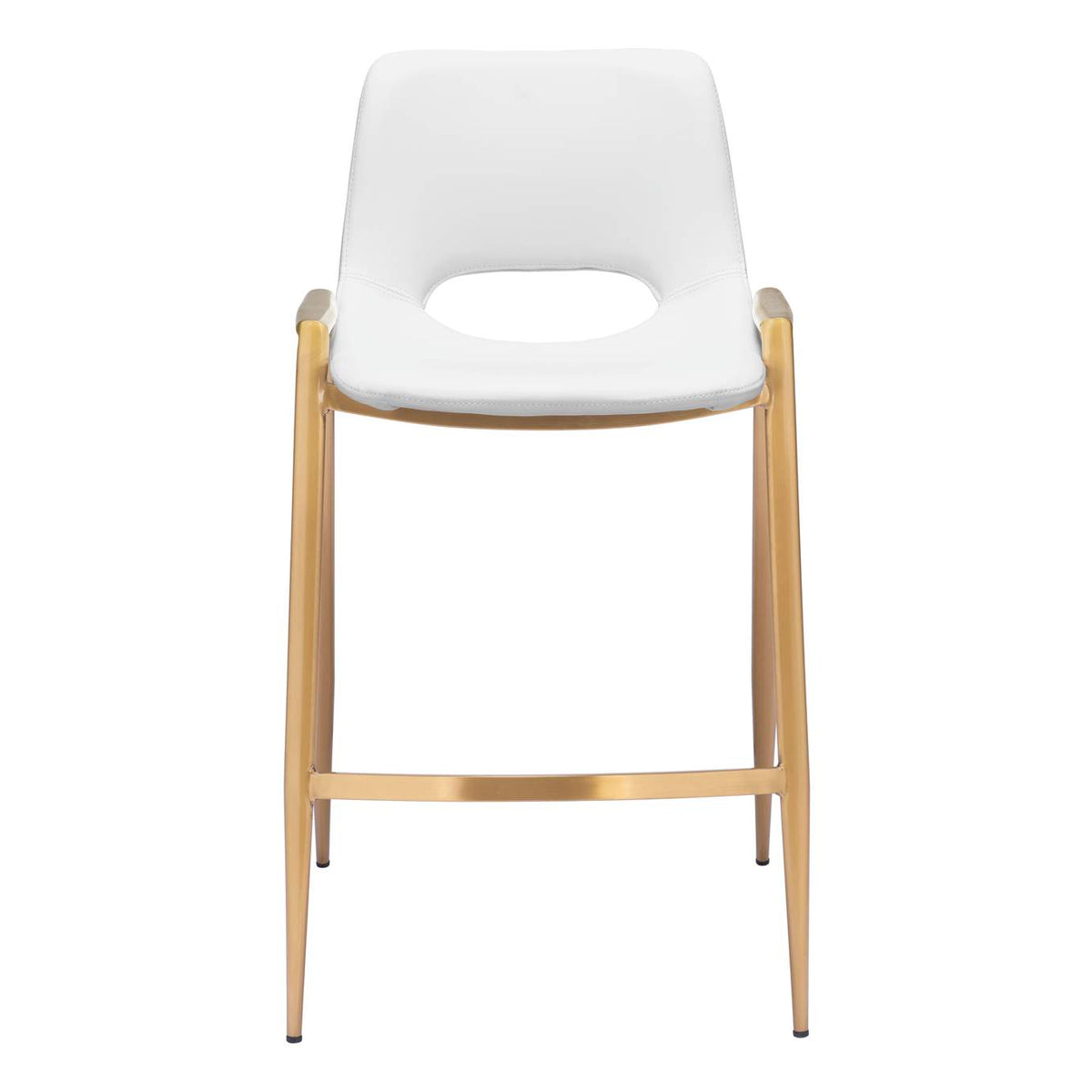 109553 Desi Counter Stool (Set Of 2) White & Gold