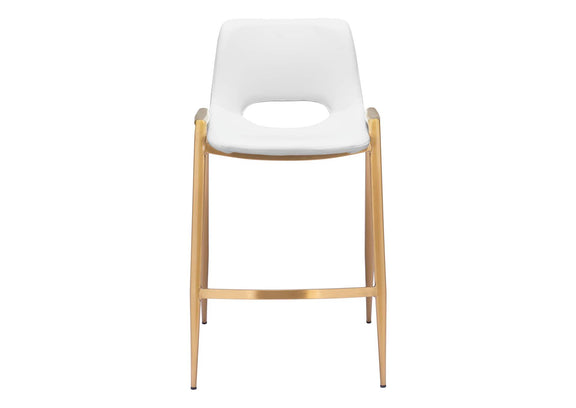 109553 Desi Counter Stool (Set Of 2) White & Gold