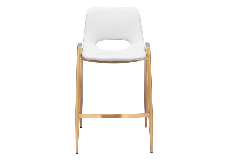 109553 Desi Counter Stool (Set Of 2) White & Gold