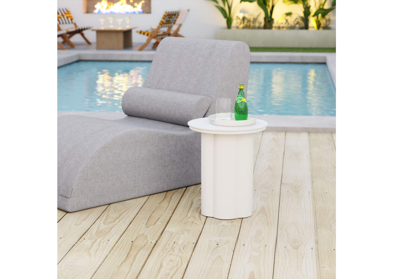 704021 Kogur Outdoor Side Table White