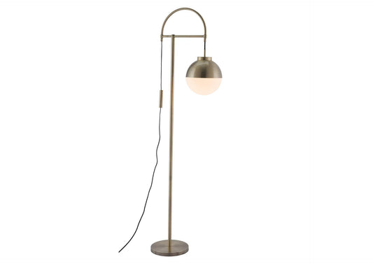 56053 Waterloo Floor Lamp White & Bronze