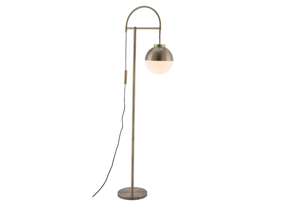 56053 Waterloo Floor Lamp White & Bronze