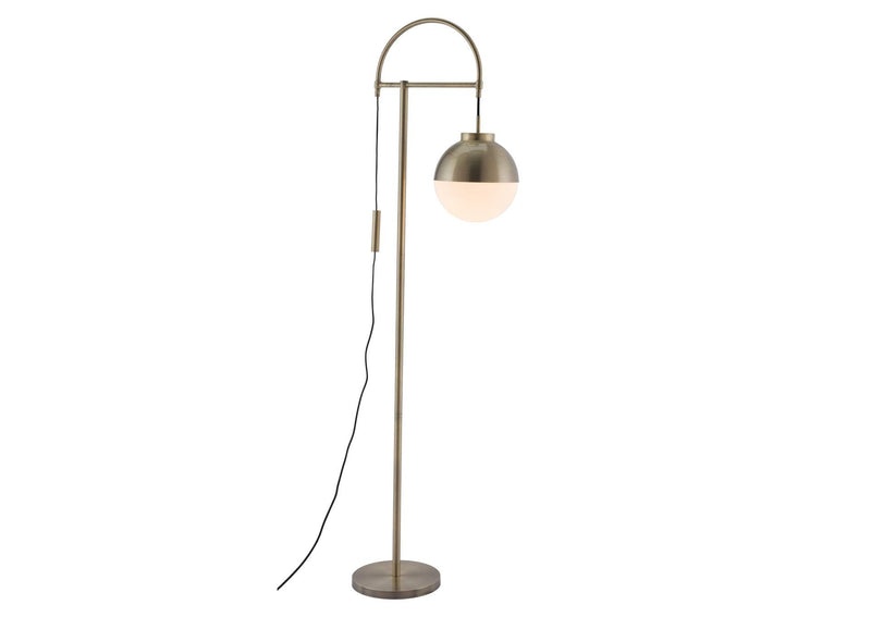 56053 Waterloo Floor Lamp White & Bronze