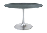 109445 Metropolis Dining Table Gray & Silver