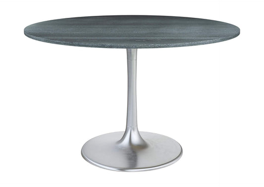109445 Metropolis Dining Table Gray & Silver