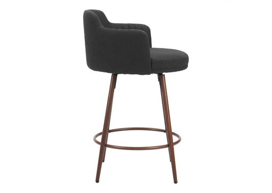 110375 Kono Swivel Counter Stool (Set Of 2) Black & Walnut