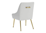 109714 Maxine Dining Chair White & Gold