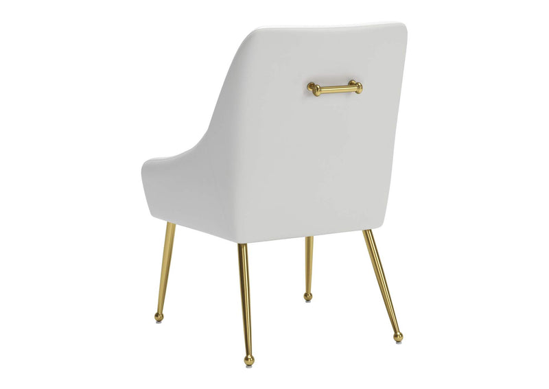 109714 Maxine Dining Chair White & Gold