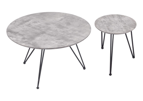 109232 Kerris Coffee Table Set (2-Piece) Gray & Black