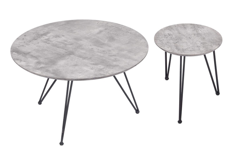 109232 Kerris Coffee Table Set (2-Piece) Gray & Black