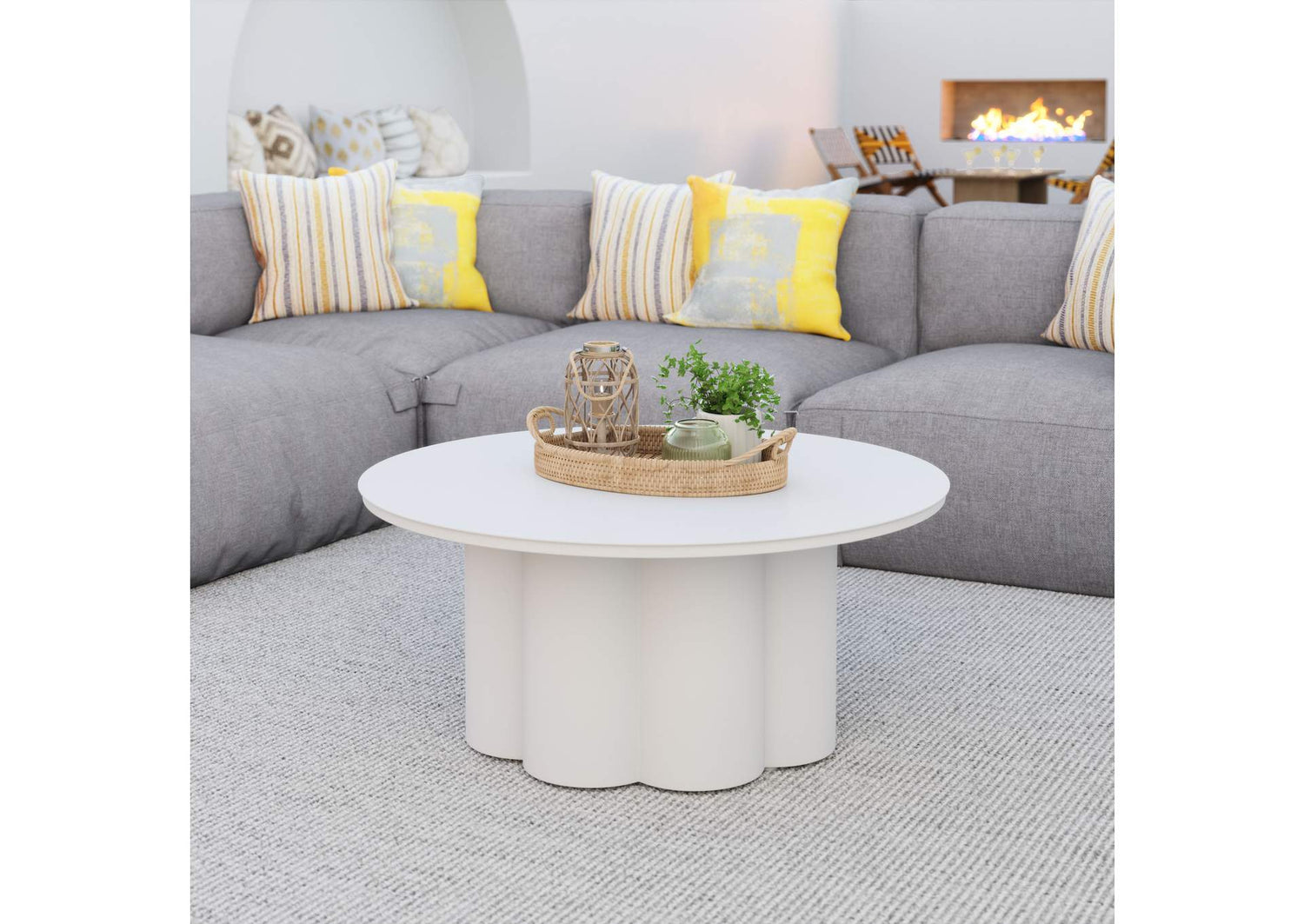 704070 Palmier Outdoor Coffee Table White