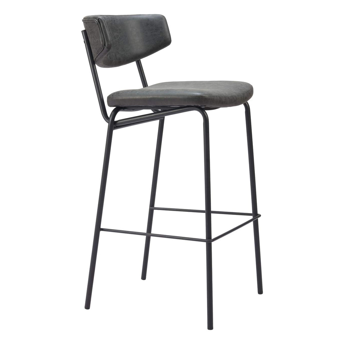 110261 Charon Barstool (Set Of 2) Vintage Black